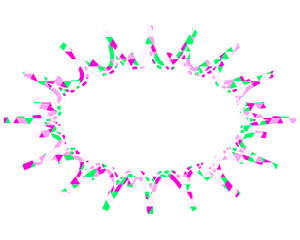 ステンドグラス風吹き出し　三角形模様　細長いギザギザした形