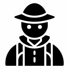 Tourist vector icon on white background.