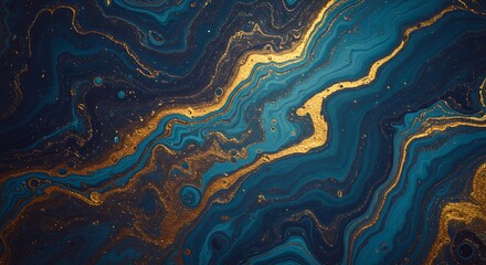 Midnight Tides of Gold AI Generated