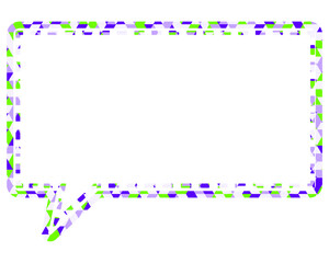 ステンドグラス風吹き出し　三角形模様　四角形