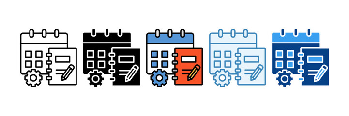 Meeting Agenda  Icon Set Multiple Style Collection