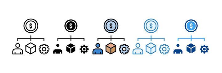 Project Budget  Icon Set Multiple Style Collection