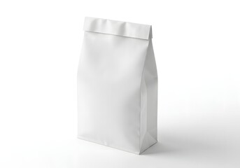 Blank Paper Bag Mockup for Food Packaging on White Background
