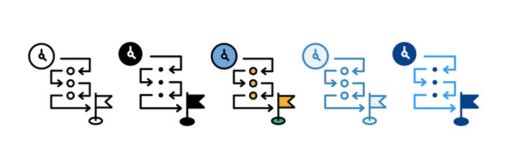 Project Timeline  Icon Set Multiple Style Collection