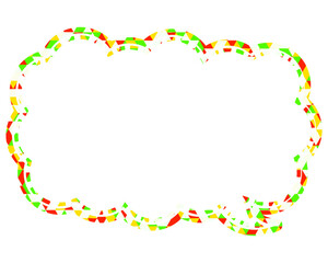 ステンドグラス風吹き出し　三角形模様　細長い雲形