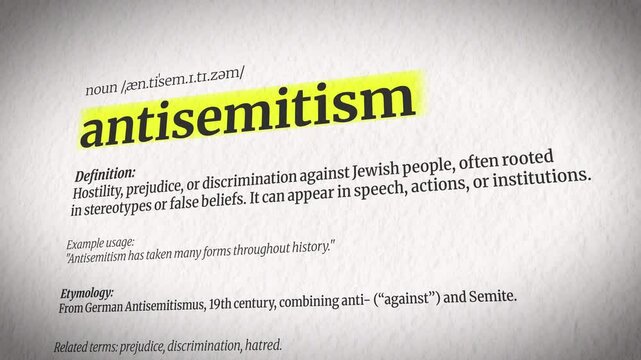 An Animation Explaining Antisemitism with a Dictionary Definition