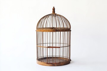 Antique birdcage rustic charm weathered wood elegant design empty cage vintage style home decor
