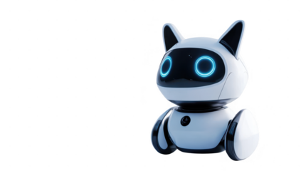 Pet AI robot die cut mock up in animal assistant concept decoration.