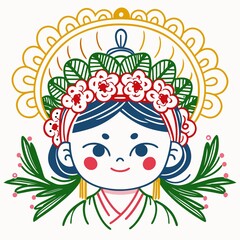 A digital illustration of a girl