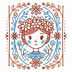 A digital illustration of a girl