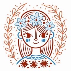 A digital illustration of a girl