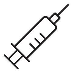 Medical syringe injection outline icon	
