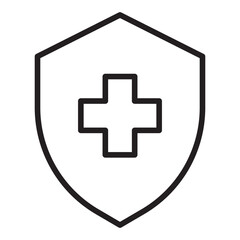Medical health protection shield icon