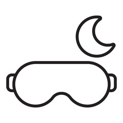 Sleep mask and night rest icon	
