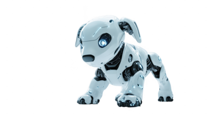 Robot pet dog png mockup in 3d without background for decoration.