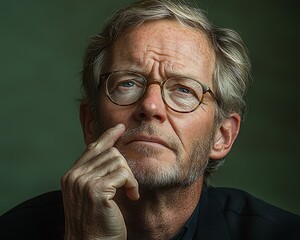 Pensive mature man portrait