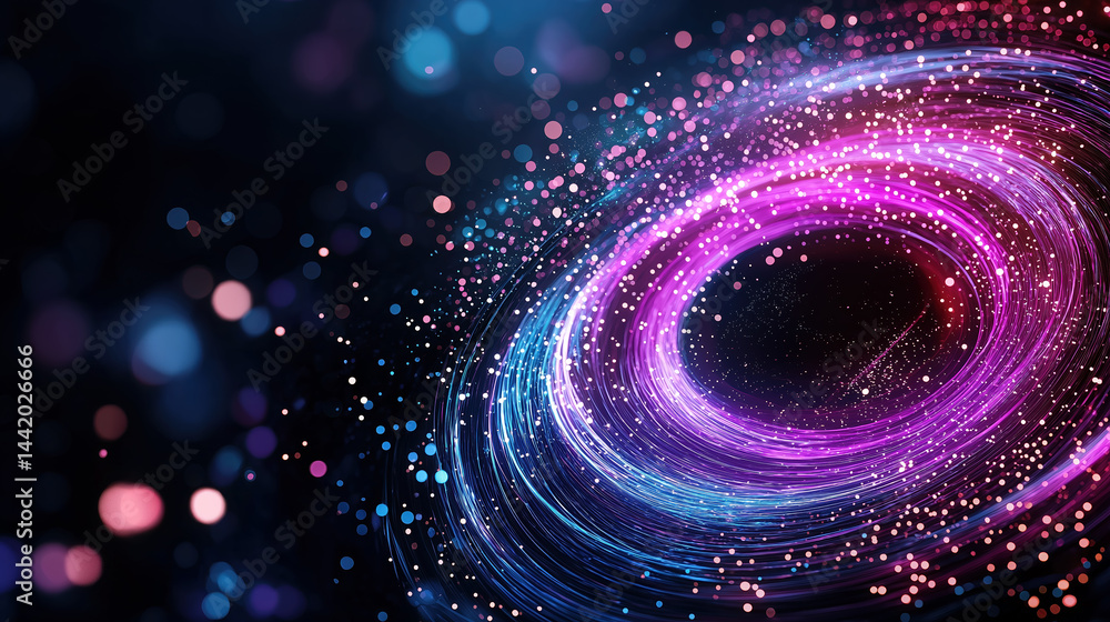 Aufkleber colorful abstract design with swirling light patterns and sparkles