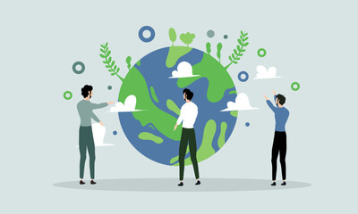 earth illustration vector design for ozone and earth day event