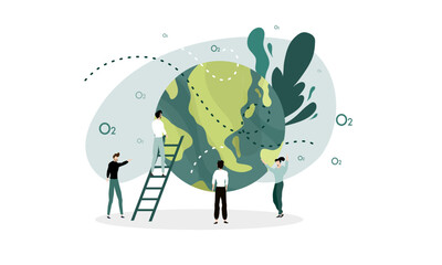 earth illustration vector design for ozone and earth day event