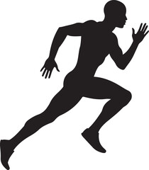 runner silhouette emphasizing dynamic motion and athletic energy in a poised stride