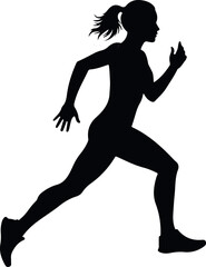 running silhouette capturing speed, motion, and athletic energy in an active stride