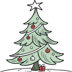 christmas tree vector illustration