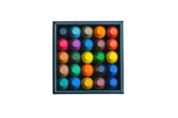 Vibrant rainbow crayons in a box perfect for art class kids crafts or creative fun Black container