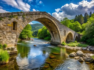 Fototapeta premium old stone bridge over river