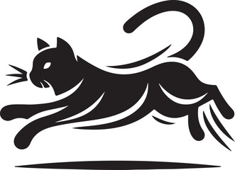 Playful Cat Jumping in Mid-Air – Dynamic Feline Action Pose