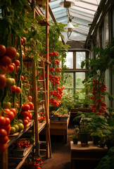 greenhouse with tomatoes