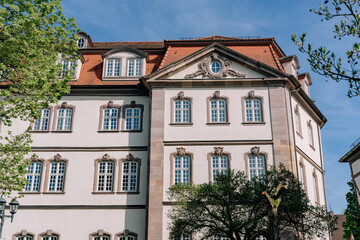 Baroque Castle Facade with Ornamented Windows Germany