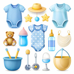 Realistic Baby Elements Collection