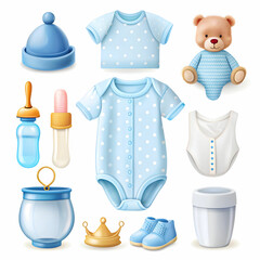 Realistic Baby Elements Collection