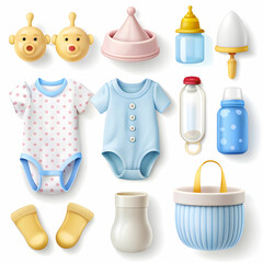 Realistic Baby Elements Collection