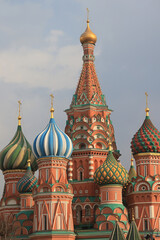Moscow, St. Basil's Cathedral, a close-up of historical architecture in Russia in Moscow