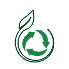 recycle icon. sustainability symbol with plants. reuse, eco, used goods, green energy web icon. mixed design style
