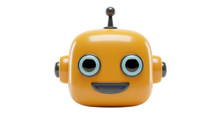 Fototapeta premium Isolated Cartoon Robot Head with Antenna and Big Eyes
