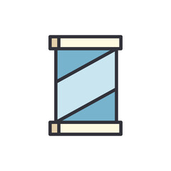 Stand banner colored icons, minimalist vector illustration ,simple transparent graphic element .Isolated on white background