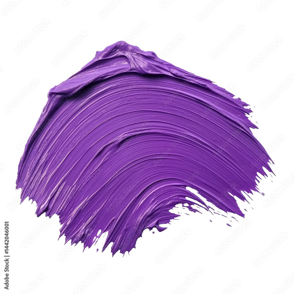 Aufkleber violet paint brushstroke isolated on a transparent background showcasing smooth texture and vibrant 