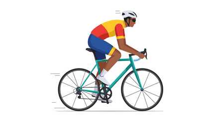 Fototapeta premium Cyclist speeds along on a bicycle