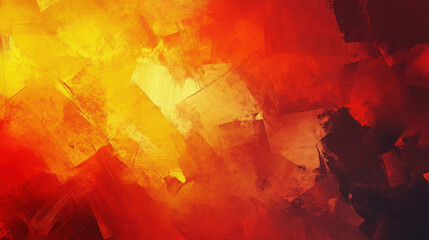 Fototapeta premium Abstract fiery red orange yellow digital painting with textured brushstrokes and vibrant color blending in a dynamic modern art style for creative design