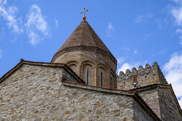 Church of the Mother of God inside Ananuri castle on the Aragvi River in Dusheti Municipality in Georgia