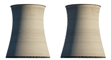 Isolated Pair of Cooling Towers at a Power Plant