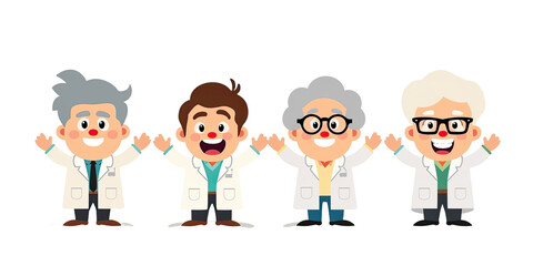 Happy Diverse Doctors Team Cartoon Illustration - Diversity and Inc.