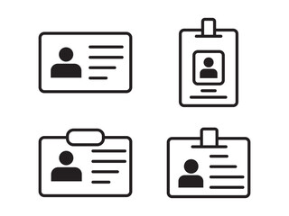 Identification card icon. ID Card Icon Design in outline. Identity document vector. Pass card identity. Face ID card. driver's license icon. isolated on white background.