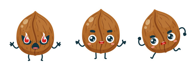 Set Mascot images of the Walnut