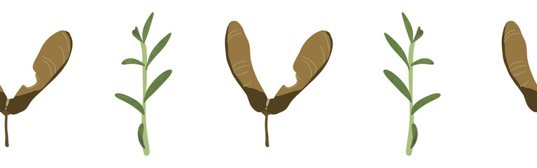 Leaves border on a white background. Hand-drawn illustration. Perfect for spring and summer.	