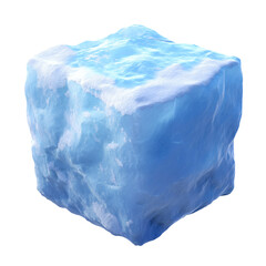 Obraz premium Frozen blue block with snow on top