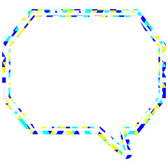 ステンドグラス風吹き出し　三角形模様　角のある八角形