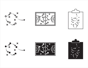 soccer tactics icon set, soccer game success strategy, game scheme, vector illustration on white background.for app, web and digital design. Vector illustration.